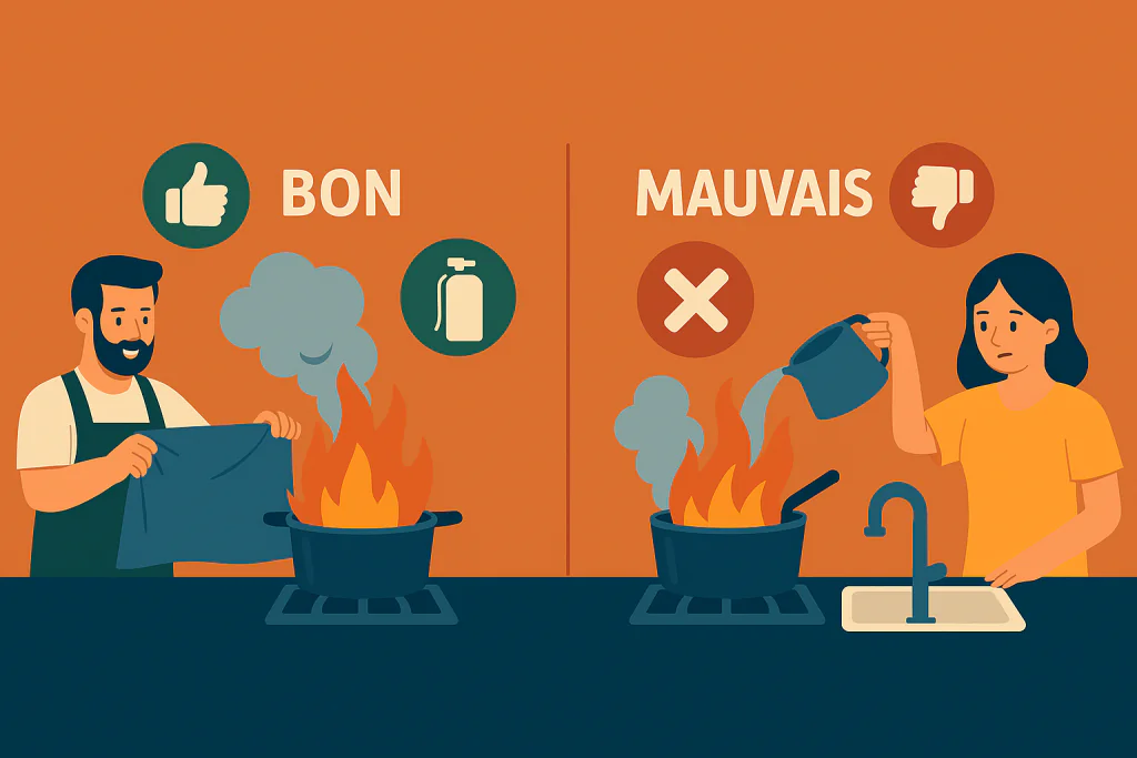 Feu de poêle ou d'huile à faire et à ne pas faire